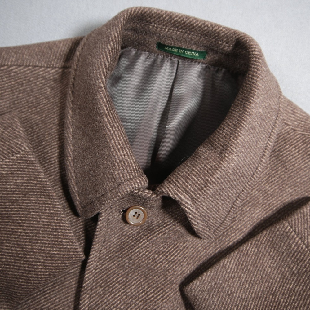 Lauren Ralph Lauren Wool Cashmere Twill Ivy Overcoat Men 42S Brown Academia Prep